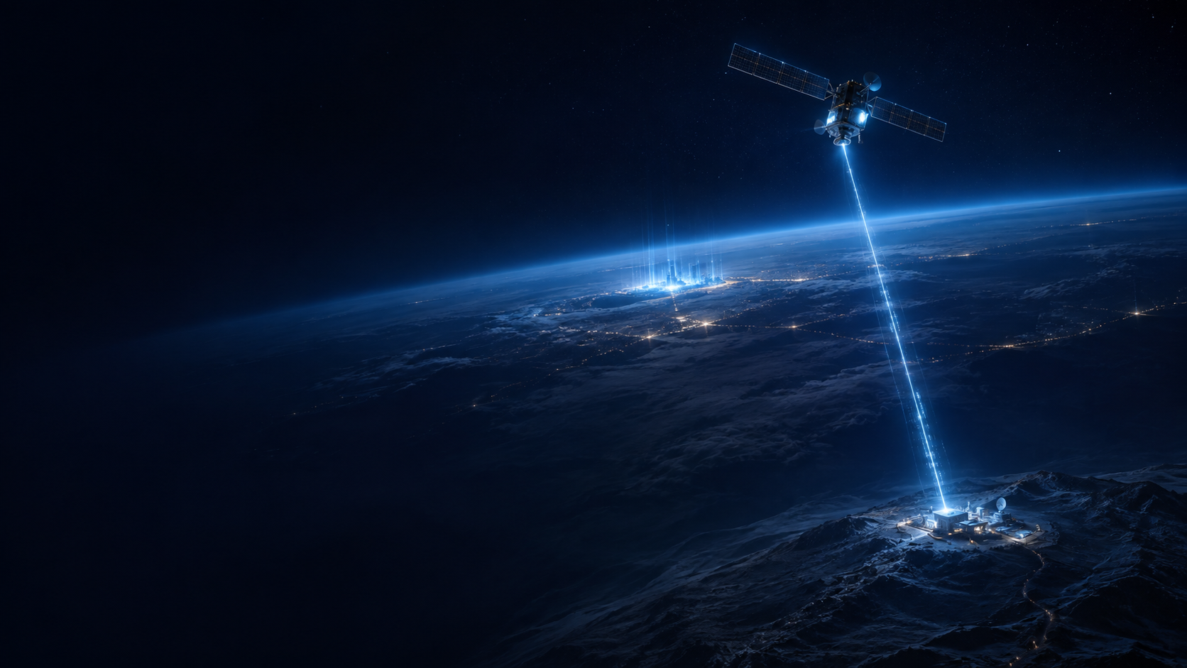Remote field infrastructure linked by satellite to datacenter processing